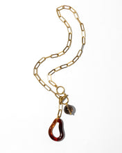 Load image into Gallery viewer, PLUME MURANO AND SMOKY QUARTZ CHAIN NECKLACE