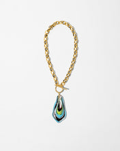 Load image into Gallery viewer, PLUME AQUA AND GREEN MURANO CHAIN NECKLACE