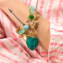 Load image into Gallery viewer, LUCY BRACELET WITH AQUA HEART