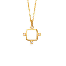 Load image into Gallery viewer, LITTLE SQUARE CROSS PENDANT WITH DIAMONDS

