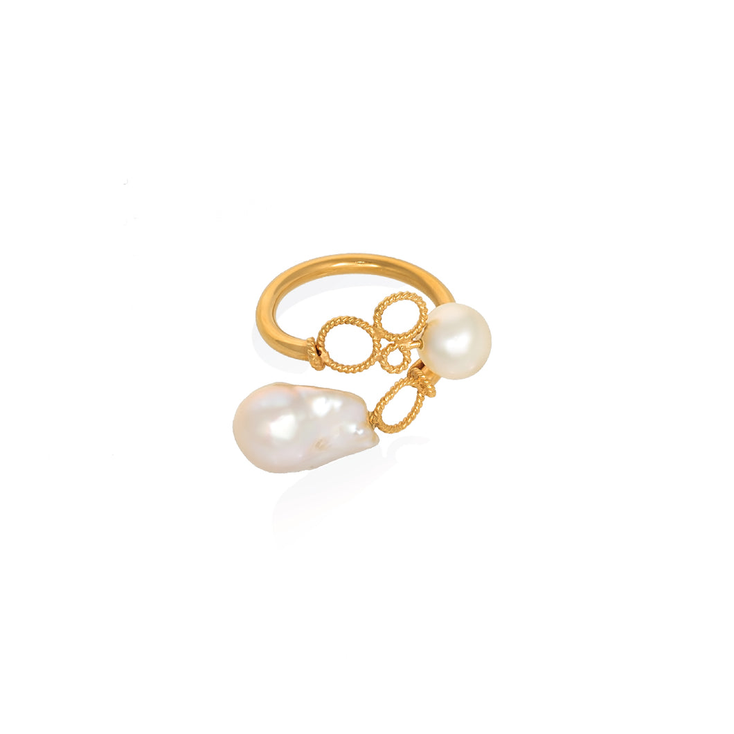 CHOKER RING WITH PEARLS