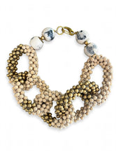 Load image into Gallery viewer, BEIGE WOVEN STATEMENT NECKLACE
