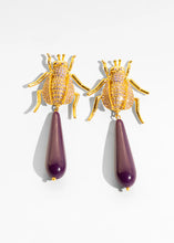 Load image into Gallery viewer, SEMIRAMIS EARRINGS WITH PURPLE DROPS

