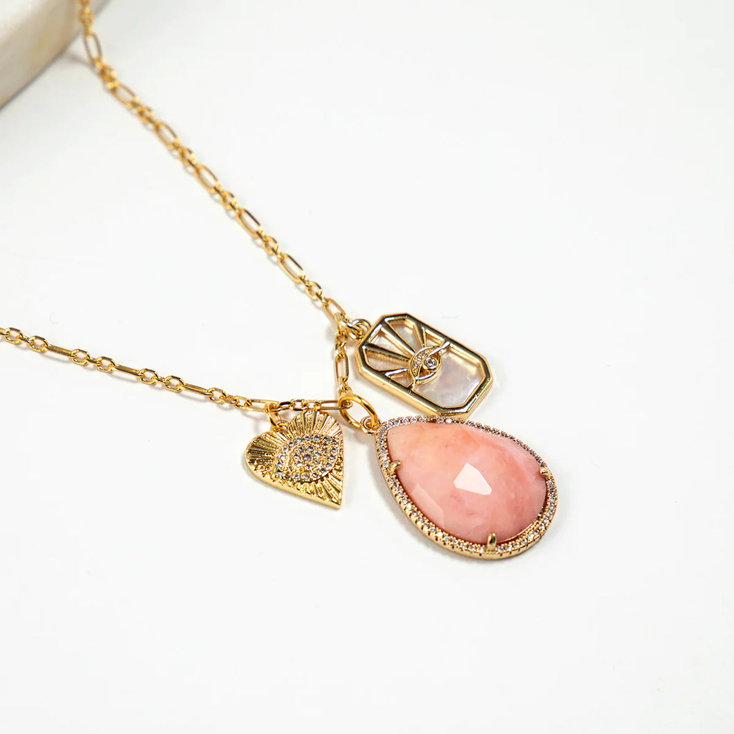 AYLIN SHORT NECKLACE WITH RHODOCHROSITE