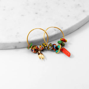 AYLIN HOOP EARRINGS WITH BEADS