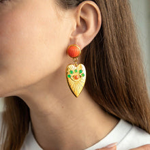 Load image into Gallery viewer, AMORE CORAL DANGLE EARRINGS
