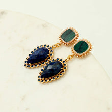 Load image into Gallery viewer, AMALIA BLUE DANGLE EARRINGS
