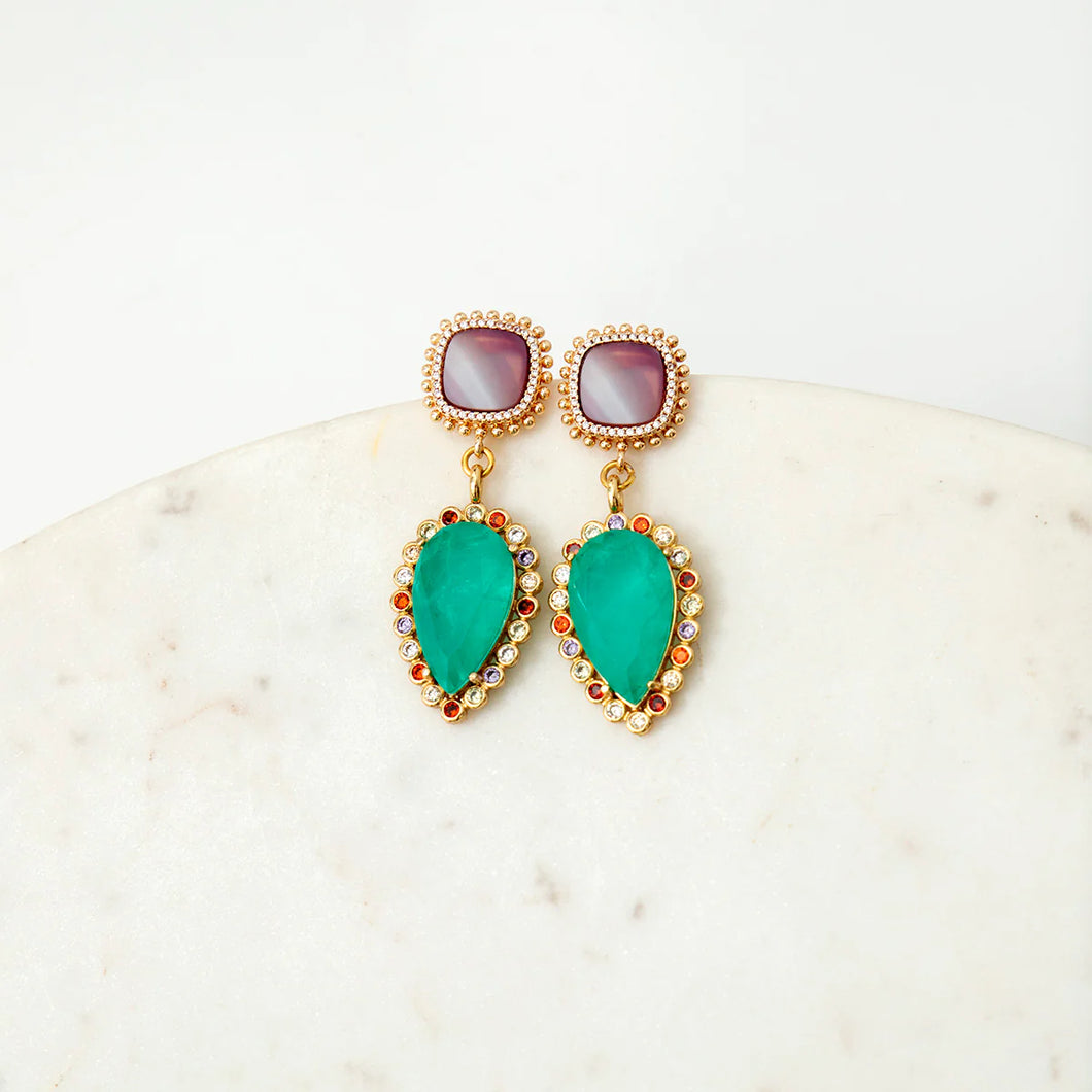 AMALIA GREEN DANGLE EARRINGS