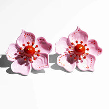 Load image into Gallery viewer, CASSIA PINK FLOWER EARRINGS
