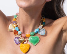 Load image into Gallery viewer, LUCY NECKLACE WITH MULTICOLOR HEARTS
