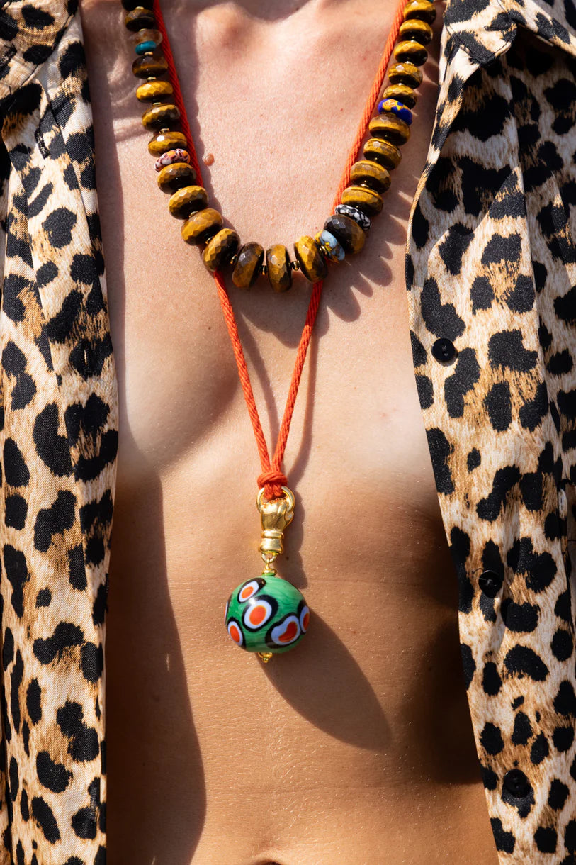 GREEN MURANO CORD NECKLACE