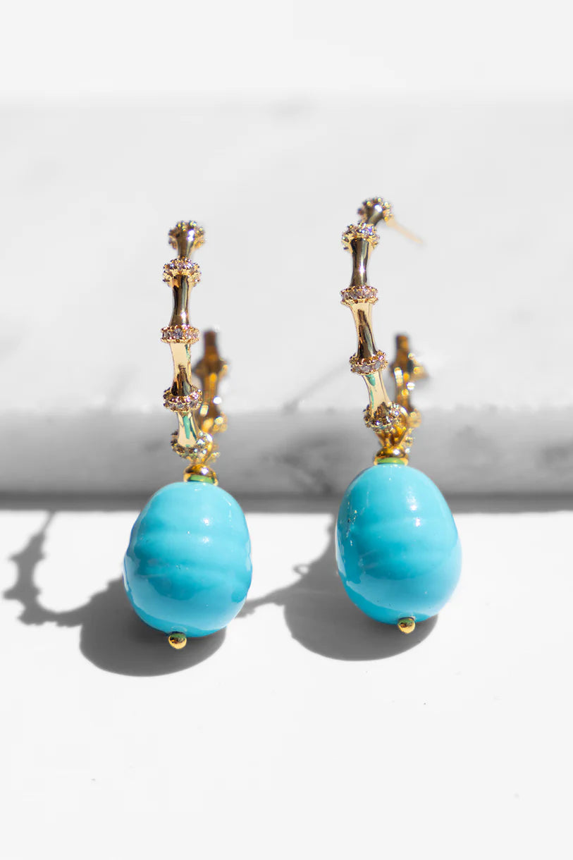 VALERIA TYRQUOISE HOOPS