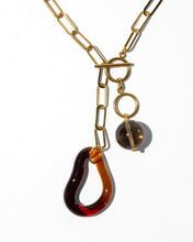 Load image into Gallery viewer, PLUME MURANO AND SMOKY QUARTZ CHAIN NECKLACE
