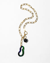 Load image into Gallery viewer, PLUME MURANO AND BLUE GOLDSTONE CHAIN NECKLACE
