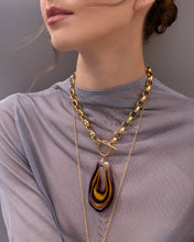 Load image into Gallery viewer, PLUME AMBER MURANO CHAIN NECKLACE
