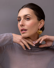 Load image into Gallery viewer, CUORE GOLDPLATED HOOP EARRINGS
