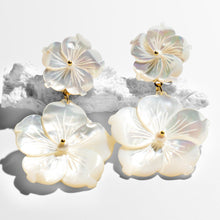 Load image into Gallery viewer, ANTHEIA WHITE FLOWER DANGLE EARRINGS
