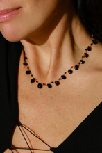 Load image into Gallery viewer, WHITNEY FACETED DB NECKLACE  BLACK SPINEL
