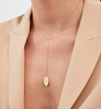 Load image into Gallery viewer, MINI ELLIPSE DIAMOND TRIANGLE NECKLACE
