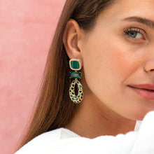 Load image into Gallery viewer, LILLY GREEN DANGLE EARRINGS
