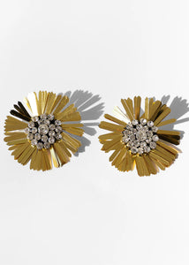 DIDI GOLD FLOWER CLIP EARRINGS