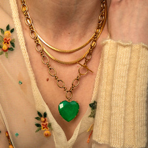 AMORE NECKLACE WITH GREEN HEART
