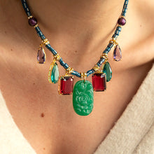 Load image into Gallery viewer, RASHIDA NECKLACE WITH GREEN JADE
