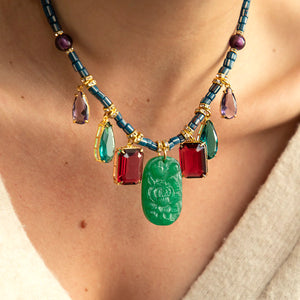 RASHIDA NECKLACE WITH GREEN JADE