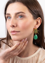 Load image into Gallery viewer, SEMIRAMIS EARRINGS WITH GREEN DROPS
