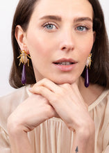 Load image into Gallery viewer, SEMIRAMIS EARRINGS WITH PURPLE DROPS
