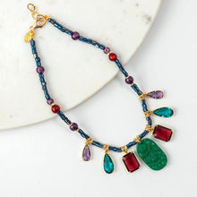 Load image into Gallery viewer, RASHIDA NECKLACE WITH GREEN JADE

