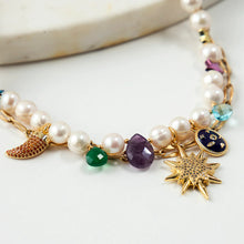 Load image into Gallery viewer, MARGHERITE SHORT NECKLACE WITH WHITE PEARLS
