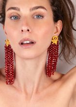 Load image into Gallery viewer, RED TASSEL DANGLE EARRINGS
