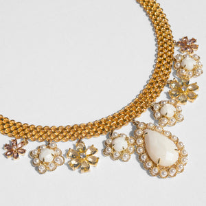 DOMNA GOLD PLATED VINTAGE CHAIN WITH BEADS AND CRYSTALS