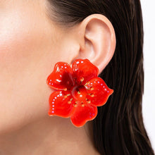Load image into Gallery viewer, CASSIA RED FLOWER EARRINGS
