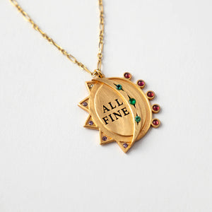ALL FINE RED PENDANT NECKLACE