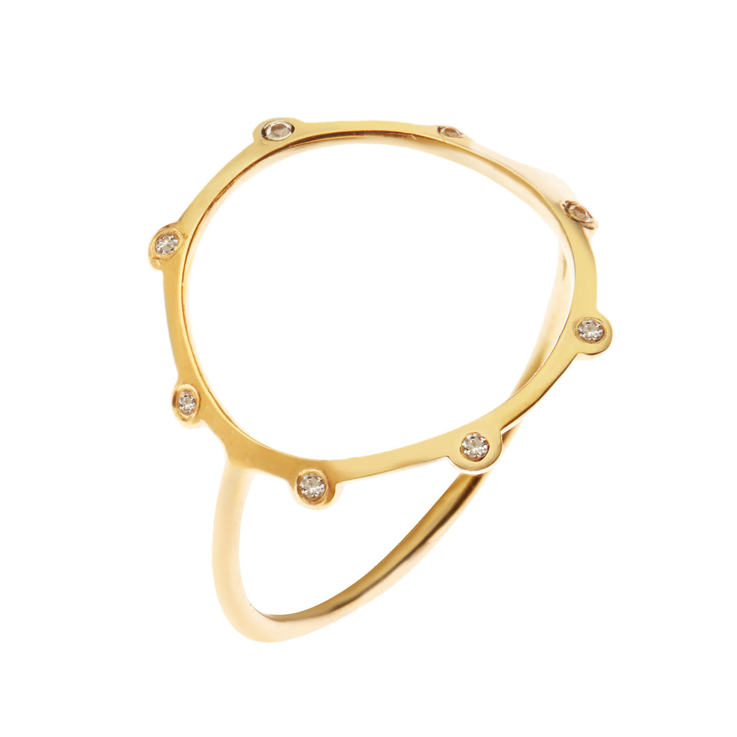COCO GOLD PLATED SAPPHIRE RING