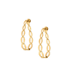 MEDIUM OVAL CHAIN HOOPS