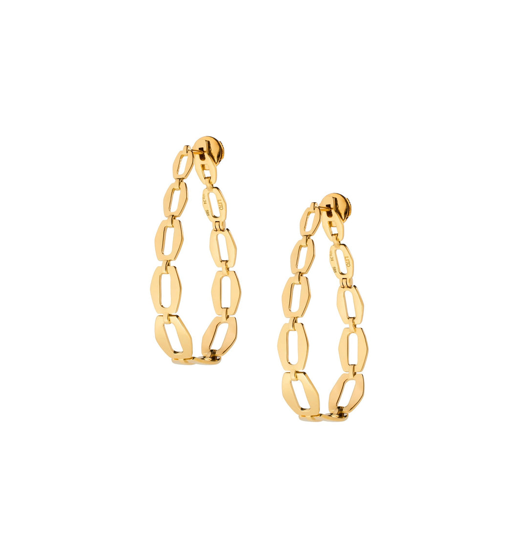 MEDIUM OVAL CHAIN HOOPS