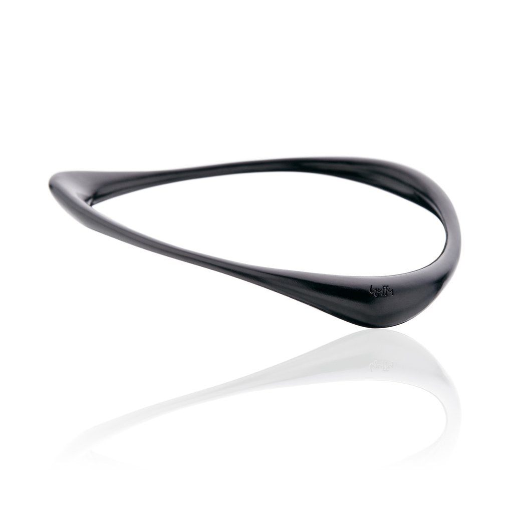 BOOMERANG BLACK PLATED SILVER BRACELET