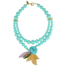 Load image into Gallery viewer, ROSA TURQUOISE FLOWER NECKLACE
