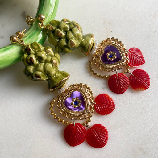 CAPRI GREEN ARTICHOKE DANGLE EARRINGS