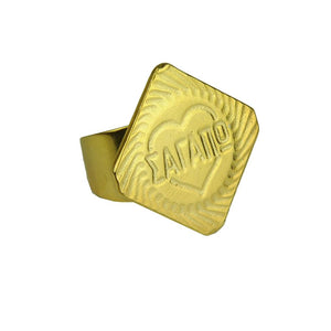 "S' AGAPO" GOLD PLATED RING